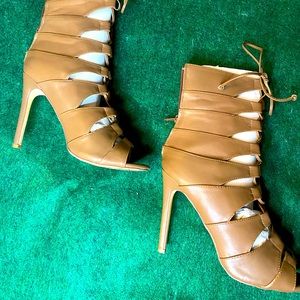 Tan High Heel Booties